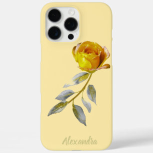Friedensrose & Buttergelb mit goldenen Blättern Ho iPhone 16 Pro Max Hülle