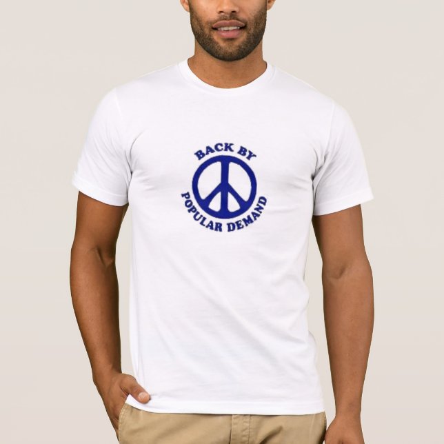 Friedensrückseite durch populäres Demand~Navy Blau T-Shirt (Vorderseite)