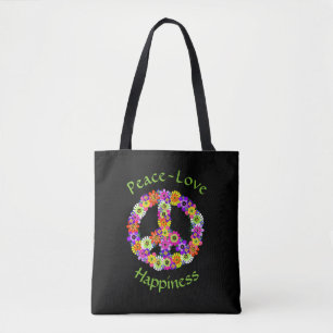 Friedensschild Blumenfrieden Liebe Glück Tote Tasc