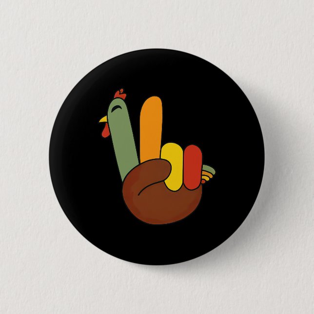 Friedensschild Türkei Hand Funny Erntedank Match Button (Vorderseite)