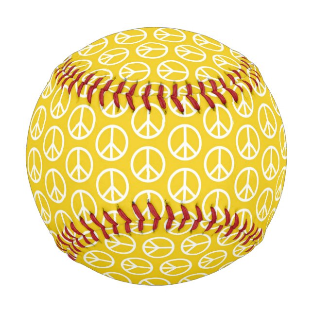 Friedensschilder auf sonniges Gelb Baseball (Vorderseite)