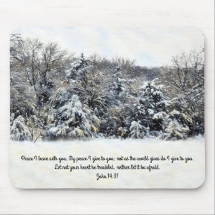 Friedensschnee-Wiesen-Bibelvers-Glaubens-Mauspad Mousepad