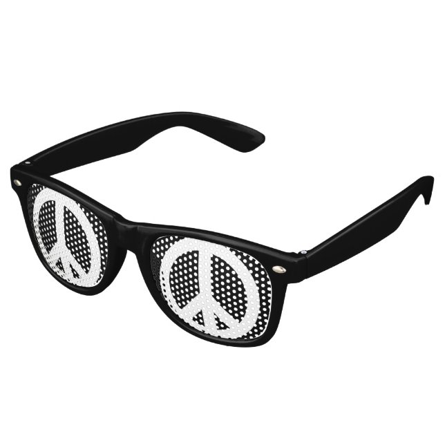 Friedensschwarzes u. -WEISS Sonnenbrille (Schrägansicht)