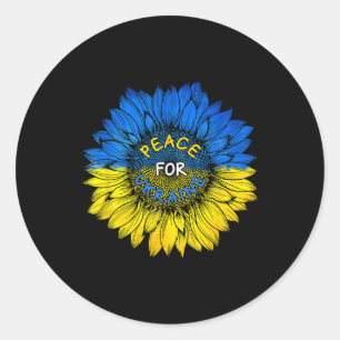 Friedensshirt für die Ukraine Ukraine Sonnenblume Runder Aufkleber