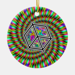 FRIEDENSSIGNAL - RAINBOW SPIRALE KERAMIK ORNAMENT