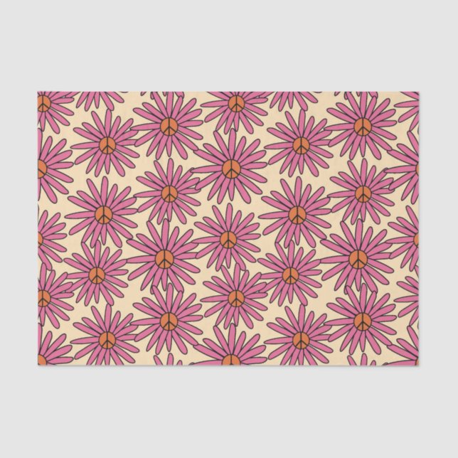 Friedensskription in Blume Retro-Entkopplung Seidenpapier (Vorderseite)