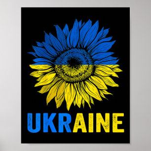 Friedenssonnenblume Ukrainische Flagge Ukraine Lie Poster