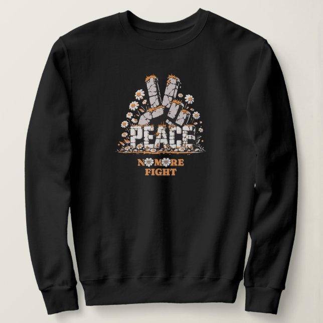 Friedenssteine-Blume Vintag Inspiration Zitat Sweatshirt (Design vorne)