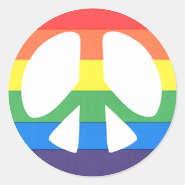 Friedenssticker :) runder aufkleber (Vorderseite)