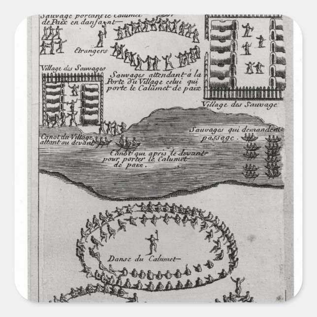 Friedensstift des Irokesen Quadratischer Aufkleber (Vorderseite)