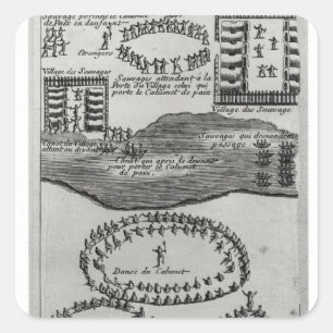 Friedensstift des Irokesen Quadratischer Aufkleber