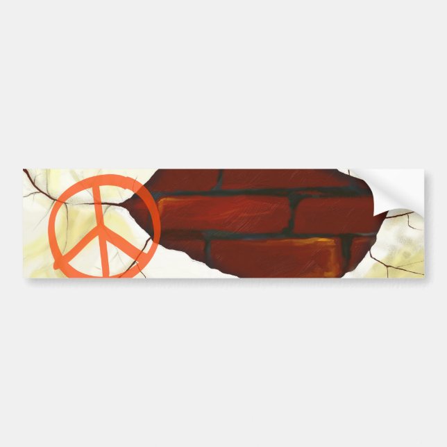 Friedenssymbol an der Wand, Autoaufkleber (Vorne)
