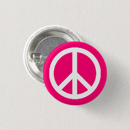 Friedenssymbol Anti-Krieg-heiß-rosa und weiß Button