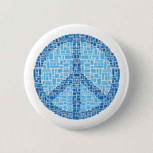 Friedenssymbol (Blau) Button