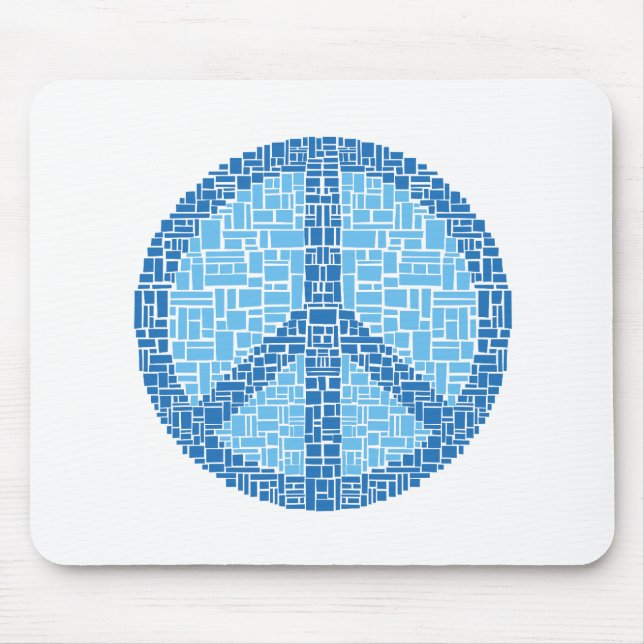Friedenssymbol (Blau) Mousepad (Vorne)