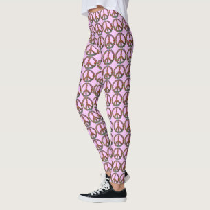 Friedenssymbol-Blumen-hübsches rosa mit Leggings
