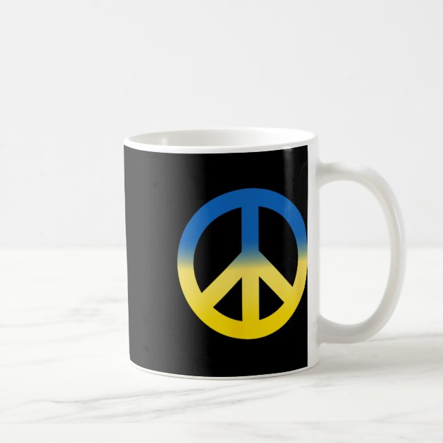 Friedenssymbol - Farben der ukrainischen Flagge mi Kaffeetasse (Rechts)