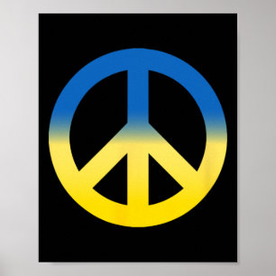 Friedenssymbol - Farben der ukrainischen Flagge mi Poster