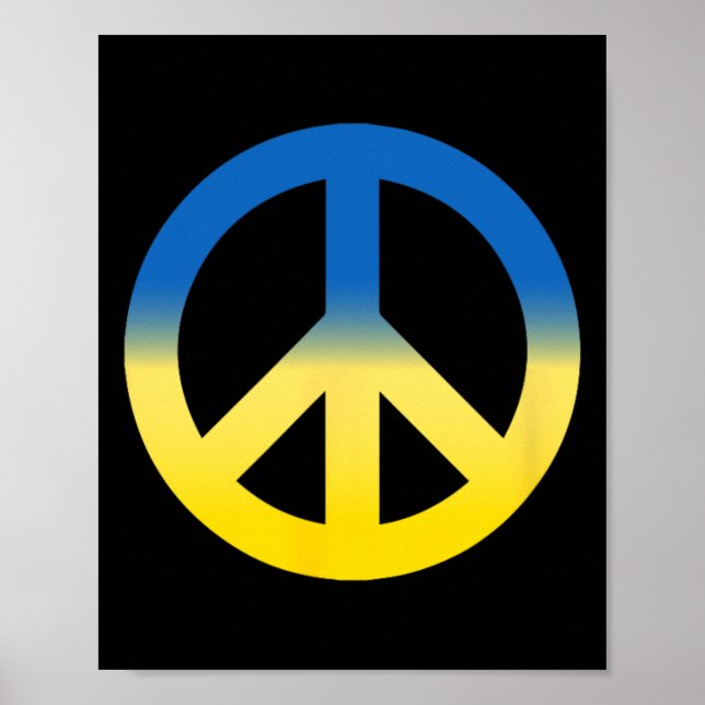 Friedenssymbol - Farben der ukrainischen Flagge mi Poster (Vorne)