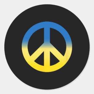Friedenssymbol - Farben der ukrainischen Flagge mi Runder Aufkleber