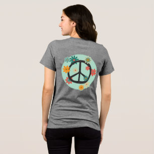 Friedenssymbol, Friedenszeichen mit Blumen Tri-Blend Shirt