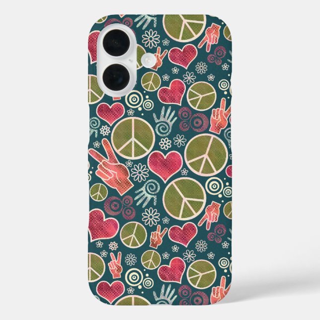 Friedenssymbol Hipster Pacifismus Zeichendesign Case-Mate iPhone Hülle (Rückseite)