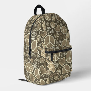 Friedenssymbol Hipster Pacifismus Zeichendesign Se Bedruckter Rucksack