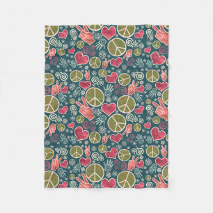 Friedenssymbol-Hipster-Pazifismus-Zeichen-Entwurf Fleecedecke