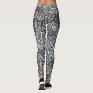 Friedenssymbol-Hipster-Pazifismus-Zeichen-Entwurf Leggings