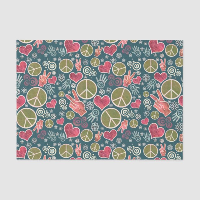 Friedenssymbol-Hipster-Pazifismus-Zeichen-Entwurf Seidenpapier (Vorderseite)