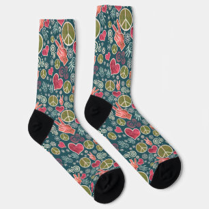 Friedenssymbol Hipster Pazifismus Zeichen Socken