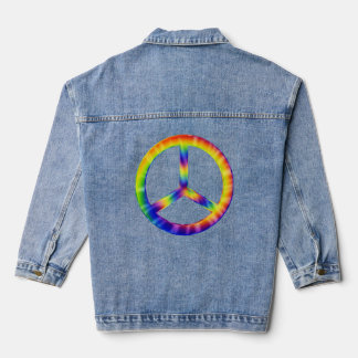 Friedenssymbol im Tie-Dye-Stil Jeansjacke