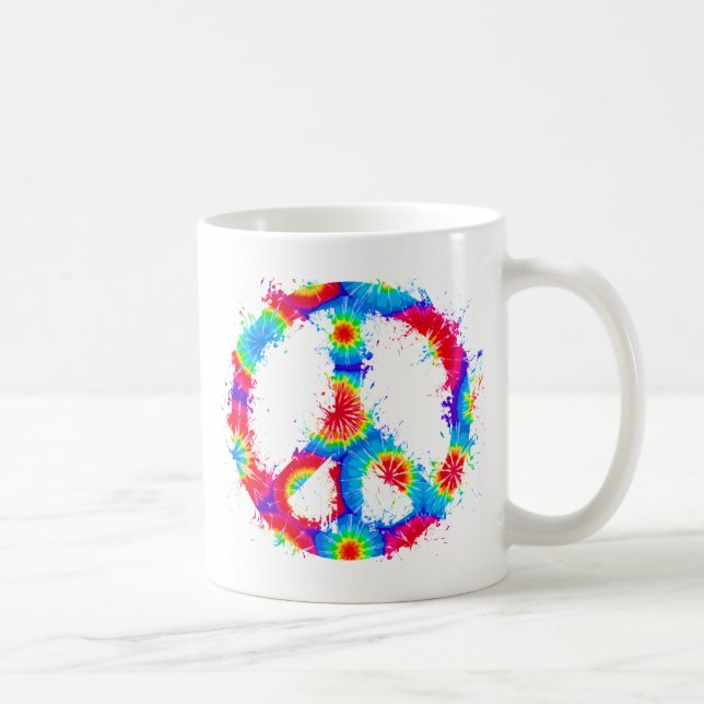 Friedenssymbol-Krawatten-Tinte Kaffeetasse (Rechts)