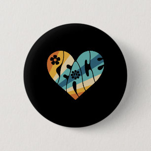 FRIEDENSSYMBOL LIEBE 60er 70er Jahre Groovy Hippie Button
