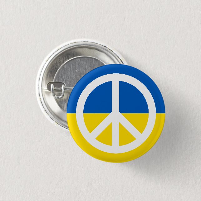 Friedenssymbol mit ukrainischer Flagge gegen den K Button (Vorne & Hinten)