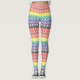 Friedenssymbol-multi Regenbogen-Streifen Leggings
