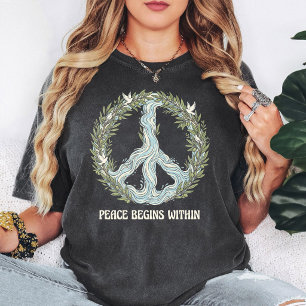 Friedenssymbol Olivenzweige Tauben Innere Frieden T-Shirt