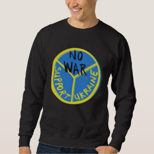 Friedenssymbol Stop den Krieg in Blau und Gelb Sweatshirt