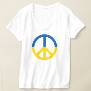 Friedenssymbol Ukraine Blaue gelbe Flag Farben T-Shirt