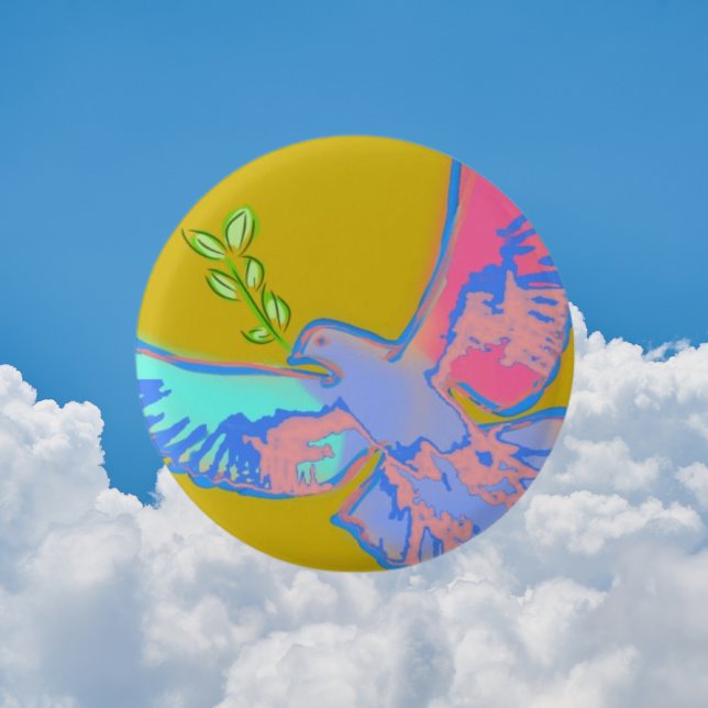 Friedenstaube, kein Kriegsgelb Button (Von Creator hochgeladen)