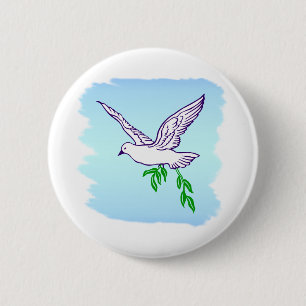 Friedenstaube mit Olive Branch Button
