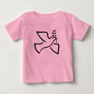 Friedenstauben-Silhouette-Weiß Baby T-shirt