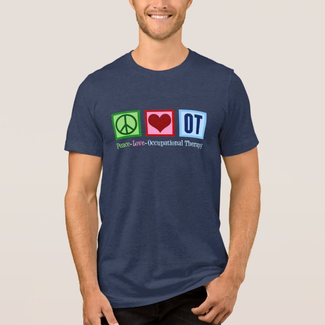 Friedenstherapie Liebe Berufliche Therapie Niedlic Tri-Blend Shirt (Vorderseite)