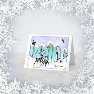 Friedenstiere personalisiert Weihnachtsreise Feiertagskarte