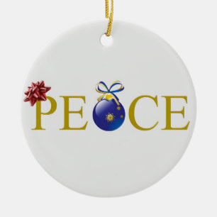 Friedensverzierungs-Weihnachten Keramikornament