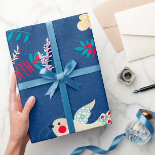 Friedensvogel in Volkskunst Geschenkpapier