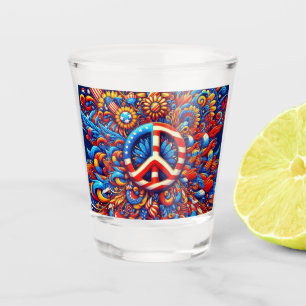 Friedenszeichen - 4. Juli Unabhängigkeitstag - Gro Schnapsglas