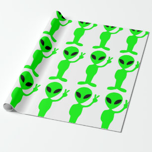 Friedenszeichen Alien niedlich Geschenkpapier