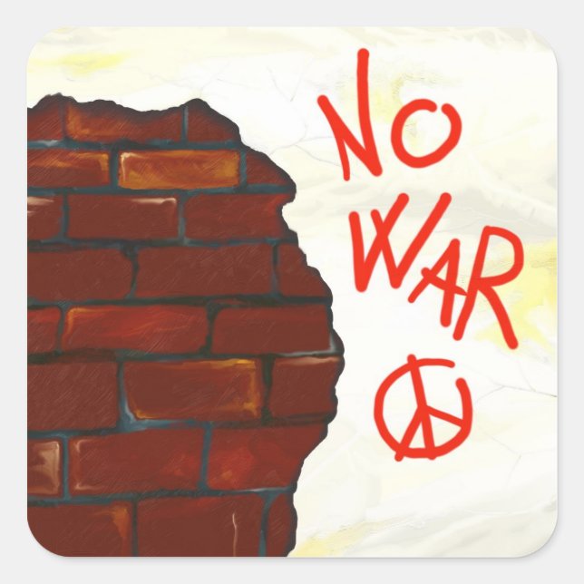 Friedenszeichen an der Wand, Aufkleber (Vorderseite)