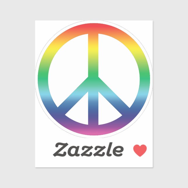 Friedenszeichen Anti-Krieg Regenbogenfarben Modern Aufkleber (Blatt)